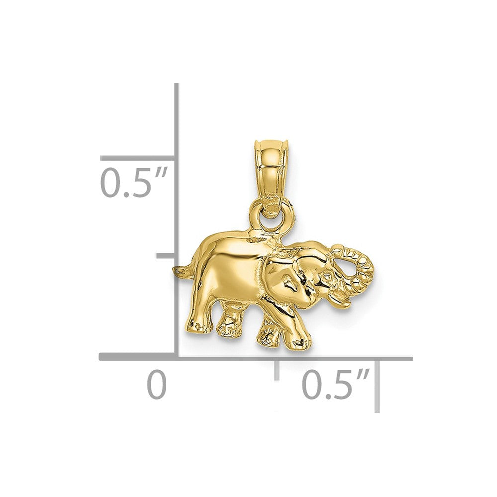10K Polished Small Elephant Charm