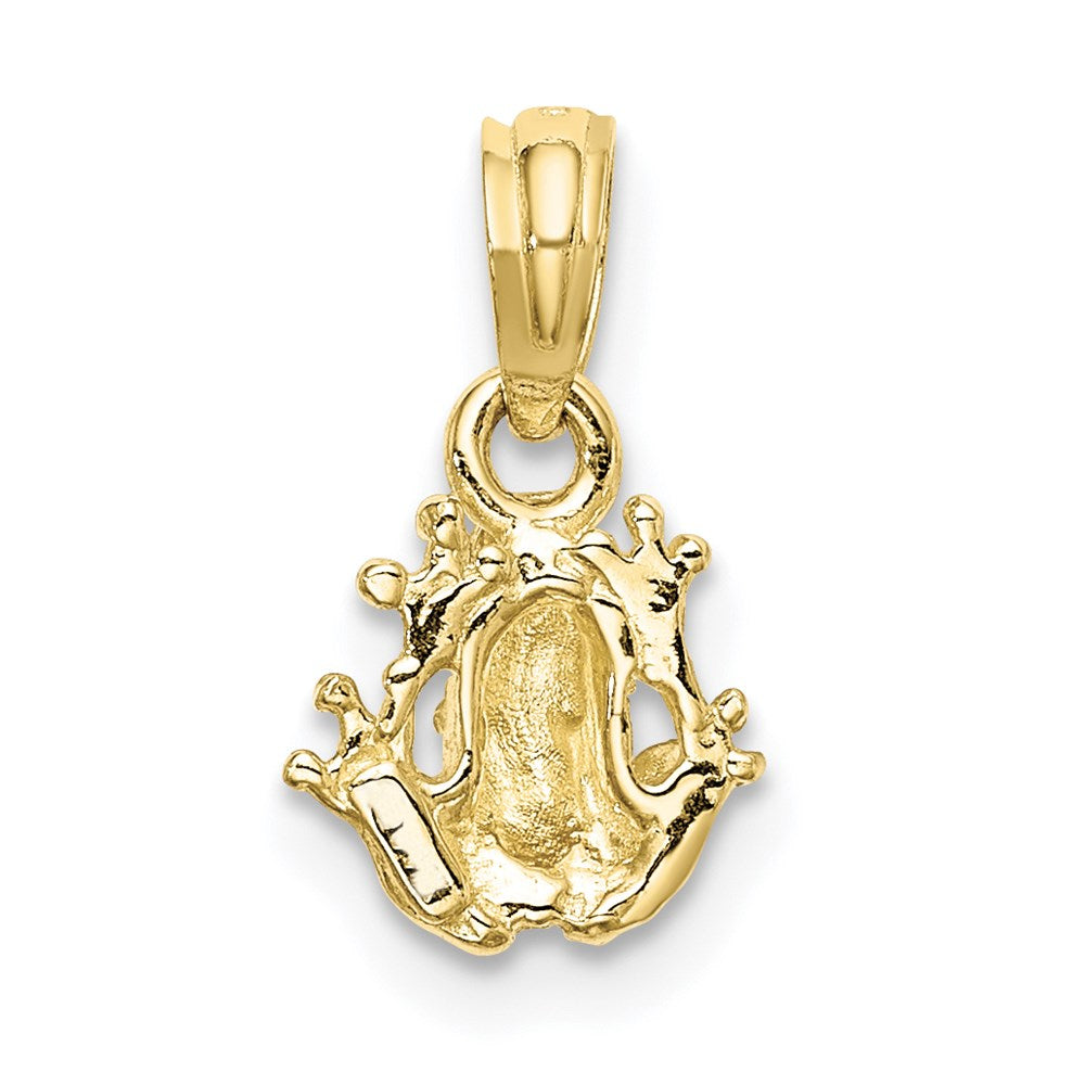 10K Textured Miniature Frog Charm