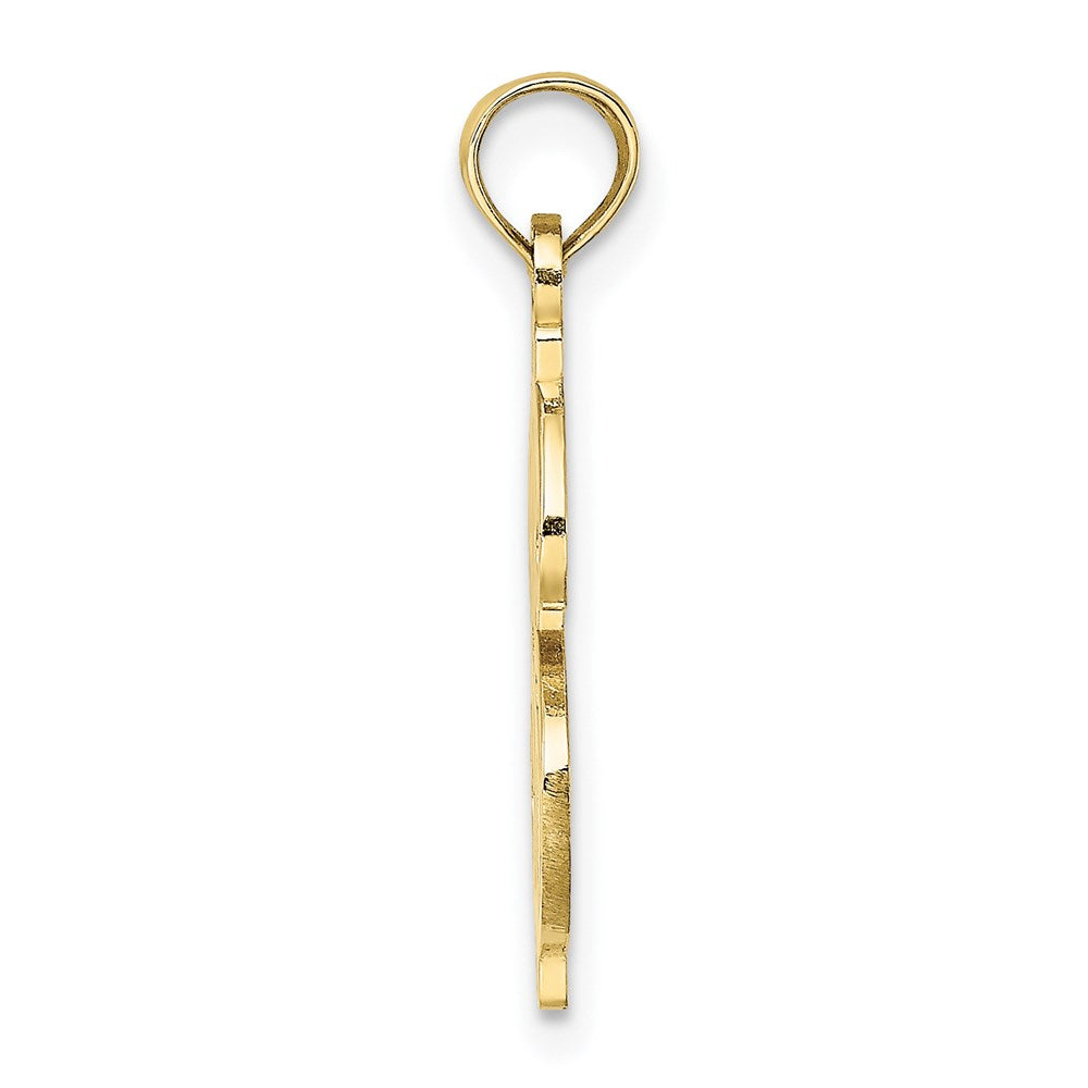 10K Textured Dollar Sign Charm