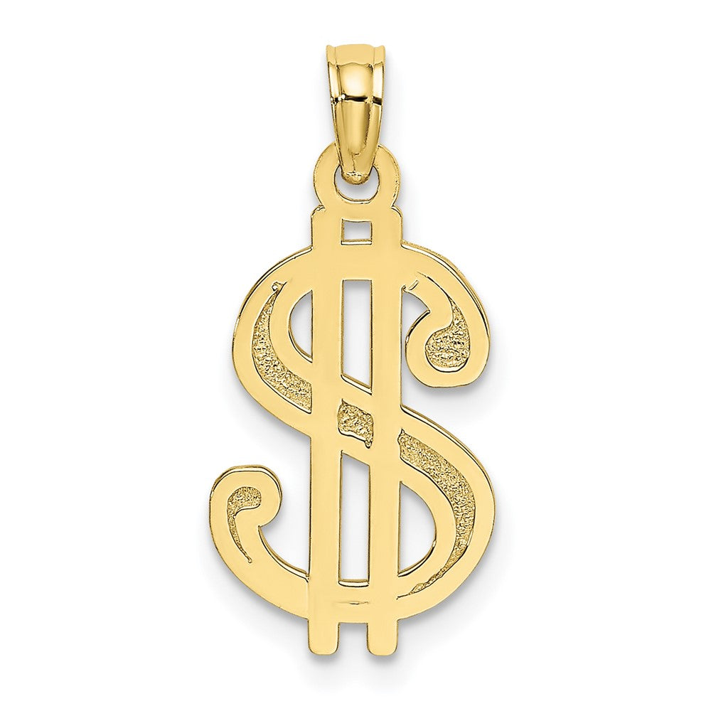 10K Textured Dollar Sign Charm