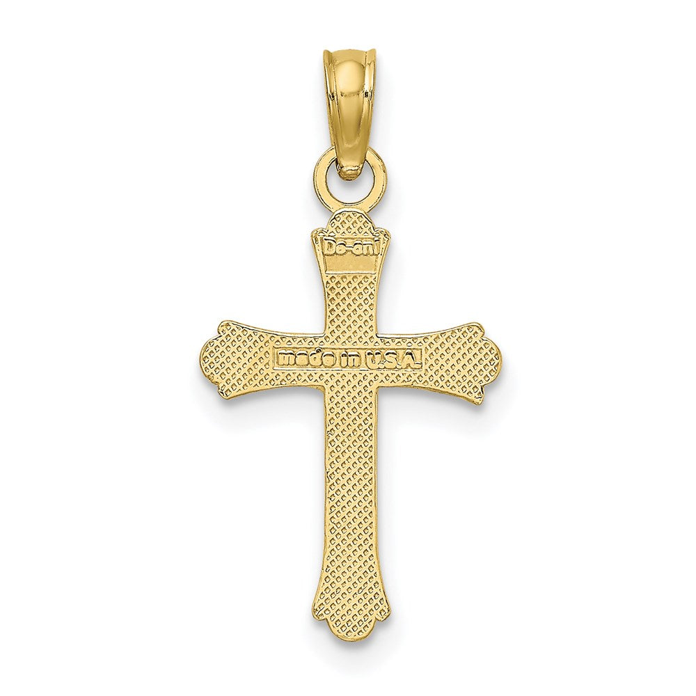 10K Polished Cross Charm