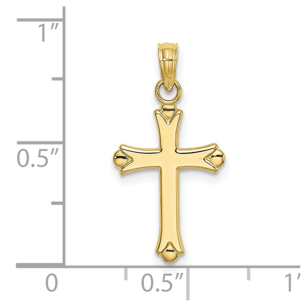 10K Polished Cross Charm