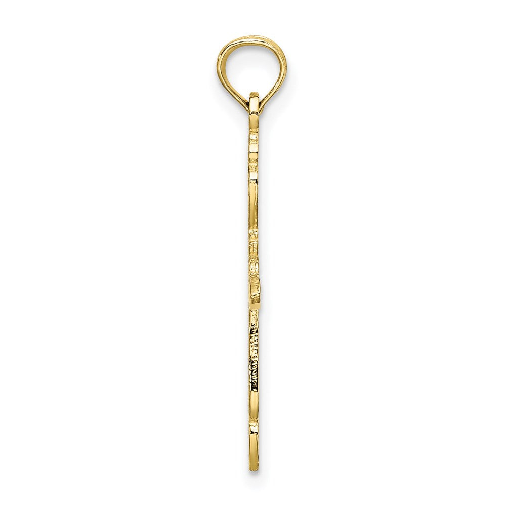 10K Polished Cut-Out Cross Charm