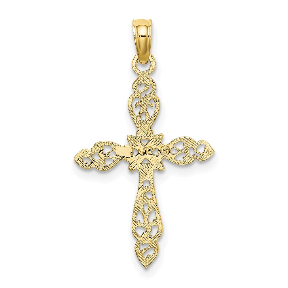 10K Polished Cut-Out Cross Charm