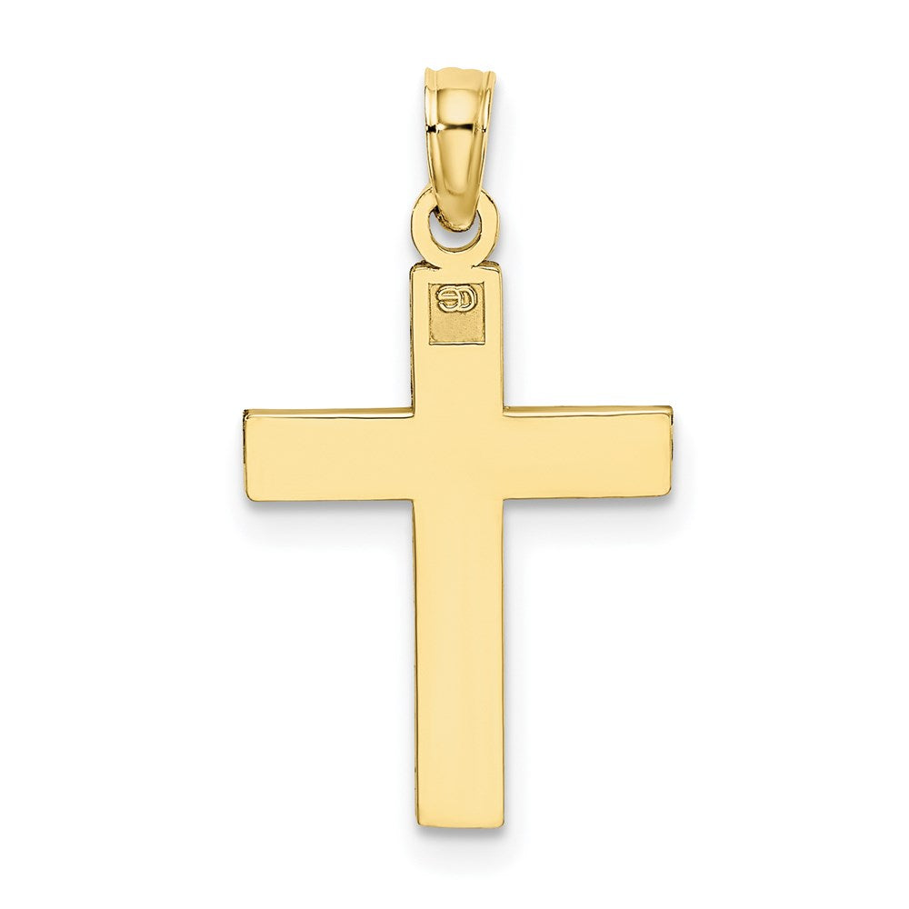 10K D/C Block Cross Charm