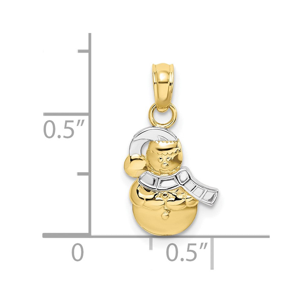 10K w/ Rhodium Snowman Pendant