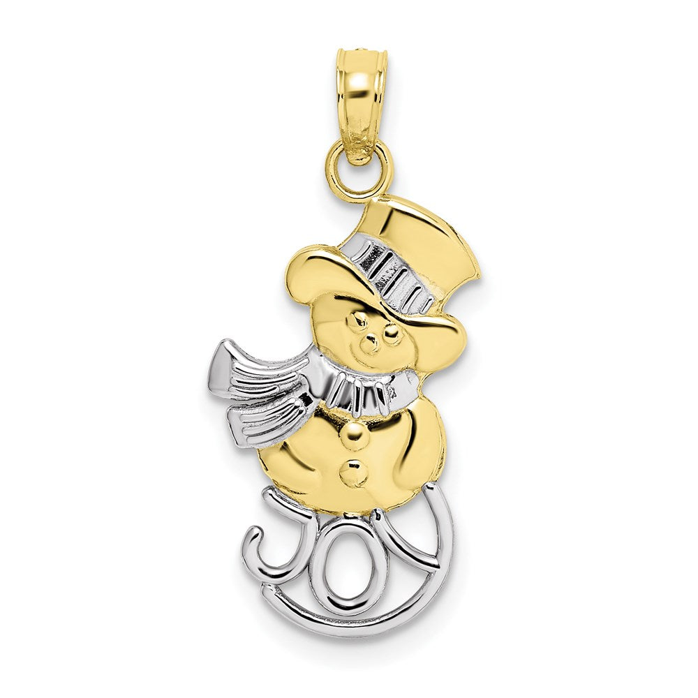 10K w/Rhodium Snowman & Joy Pendant