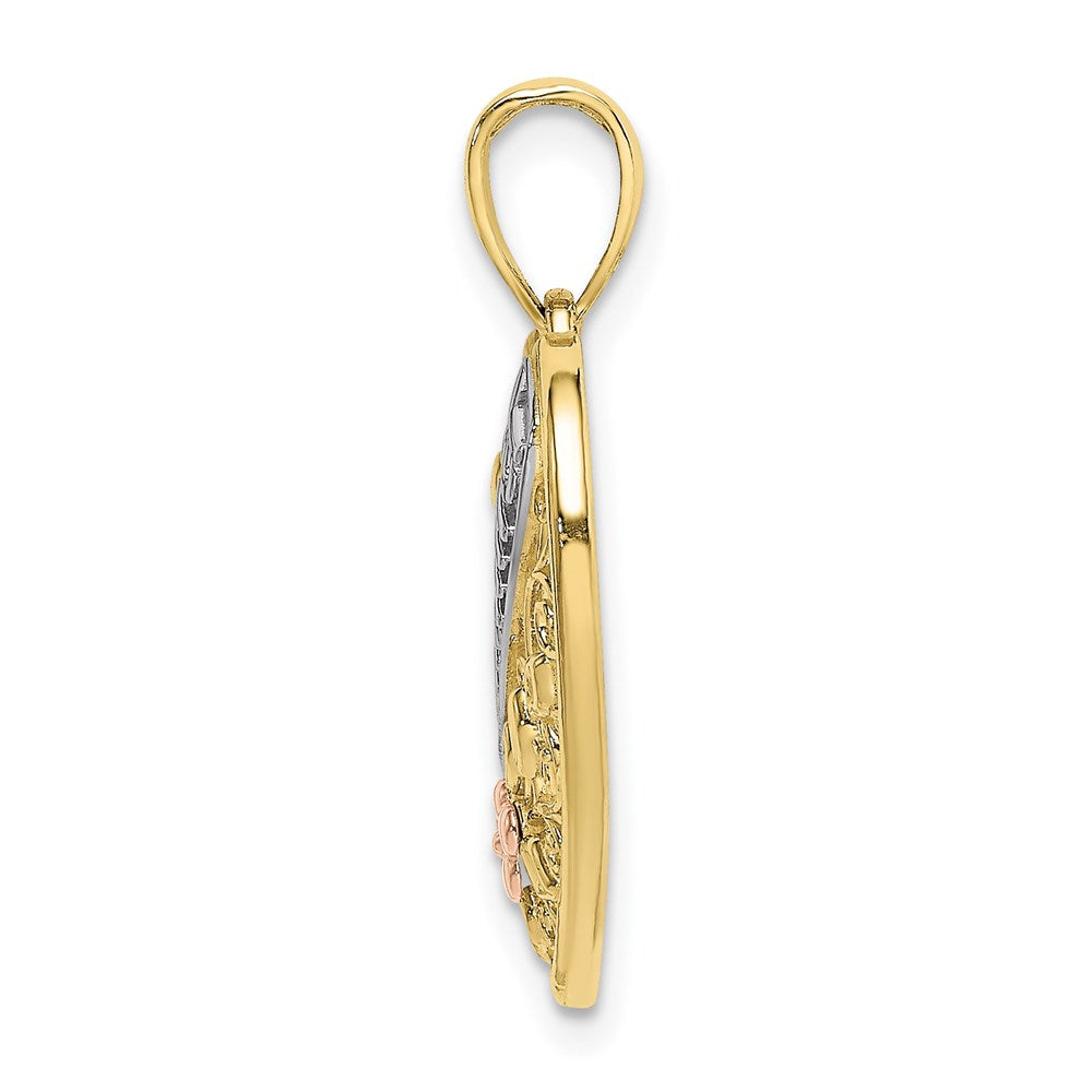 10K Two-tone w/White Rhodium GRANDMA Heart Charm