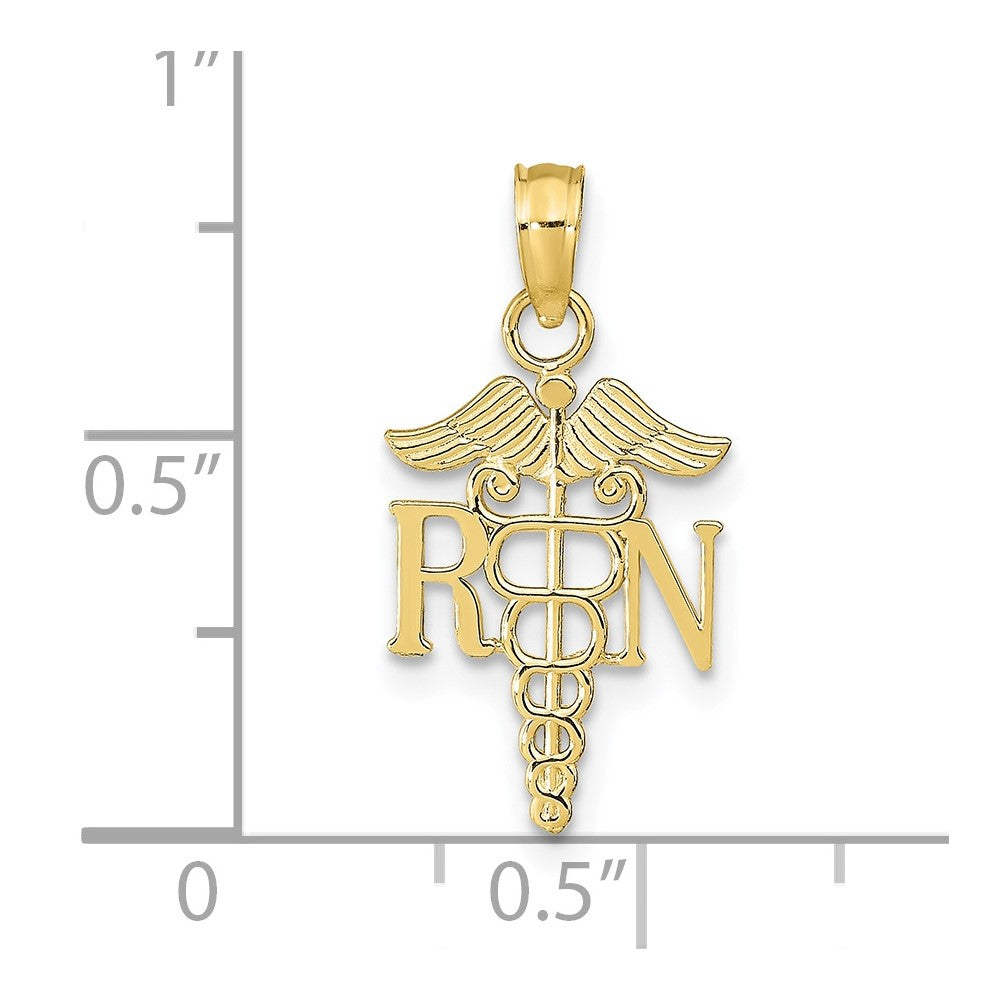 10K RN Caduceus Pendant