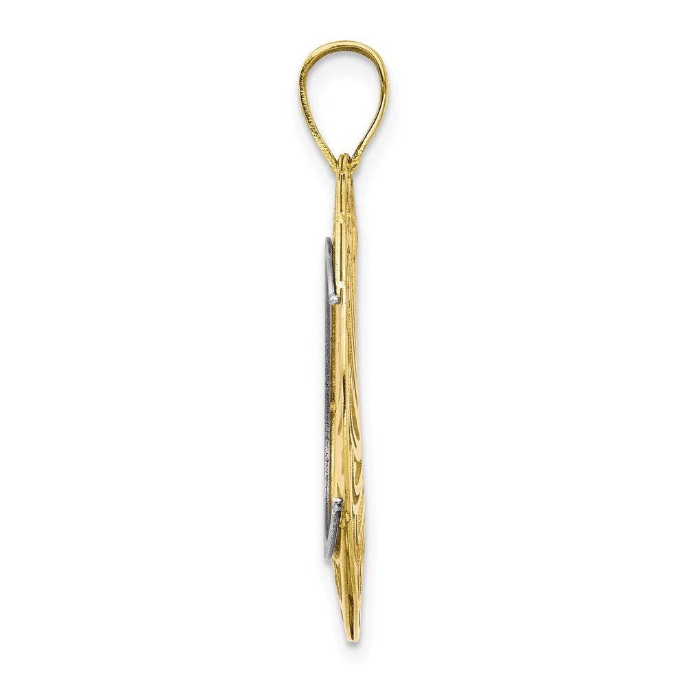 Leslie's 10K Two-tone Polished and Satin Pendant