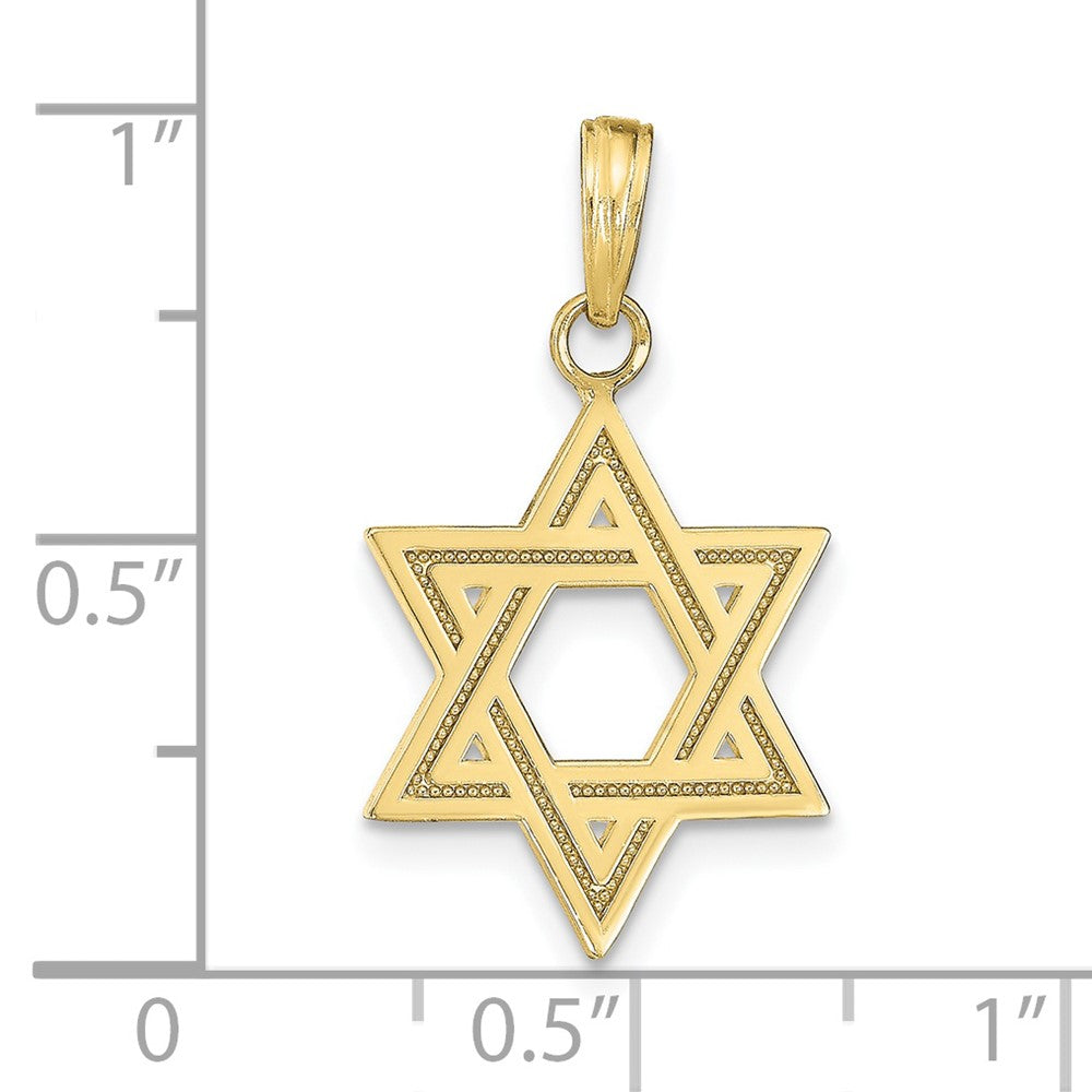 10K Solid Satin Star of David Charm