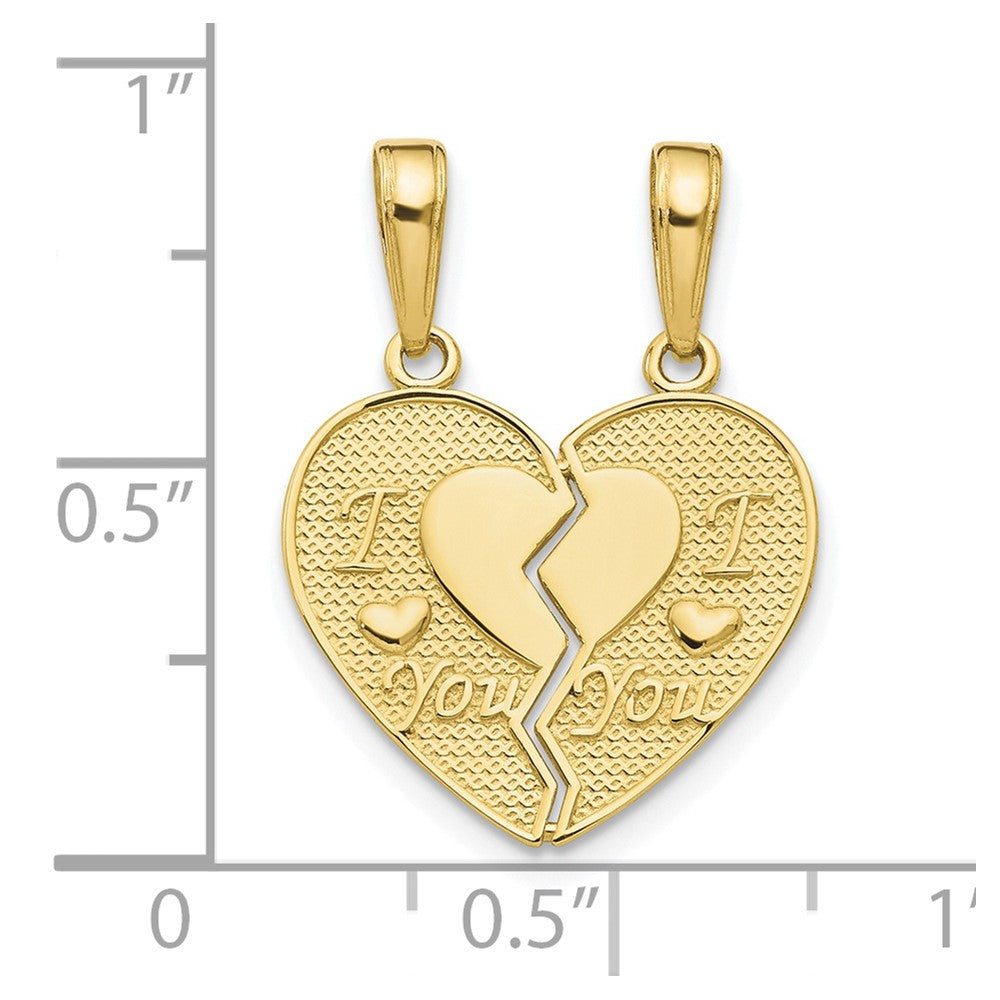 10K I LOVE YOU 2 Piece Break-A-Part Charm