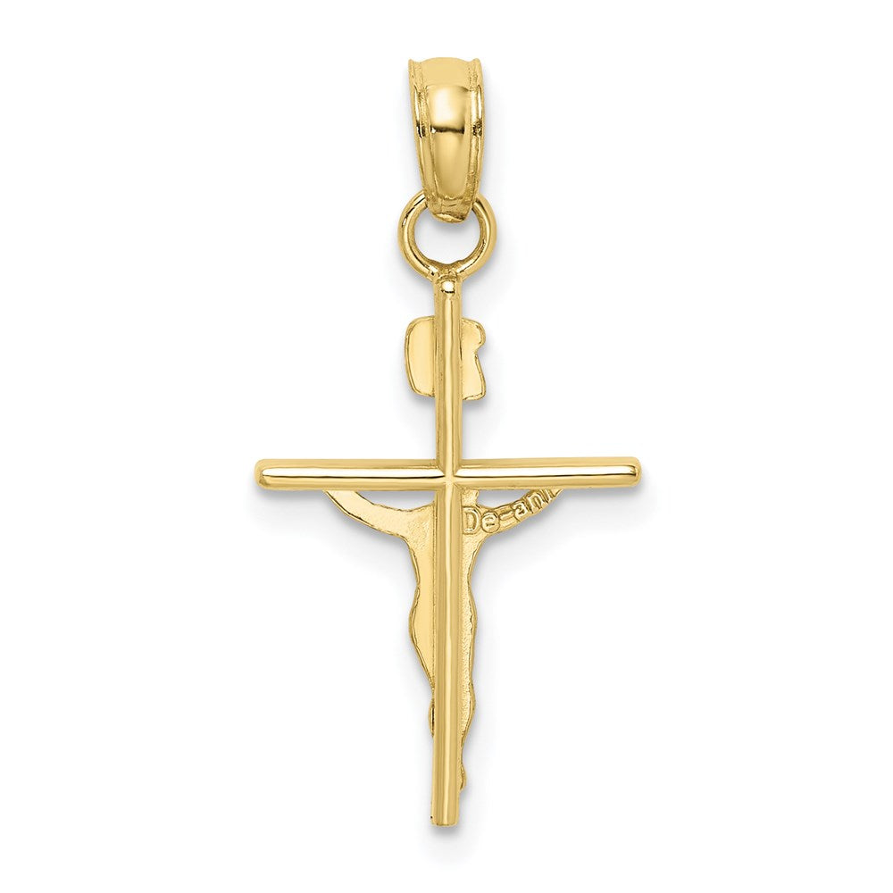 10k Two-tone INRI Crucifix Pendant