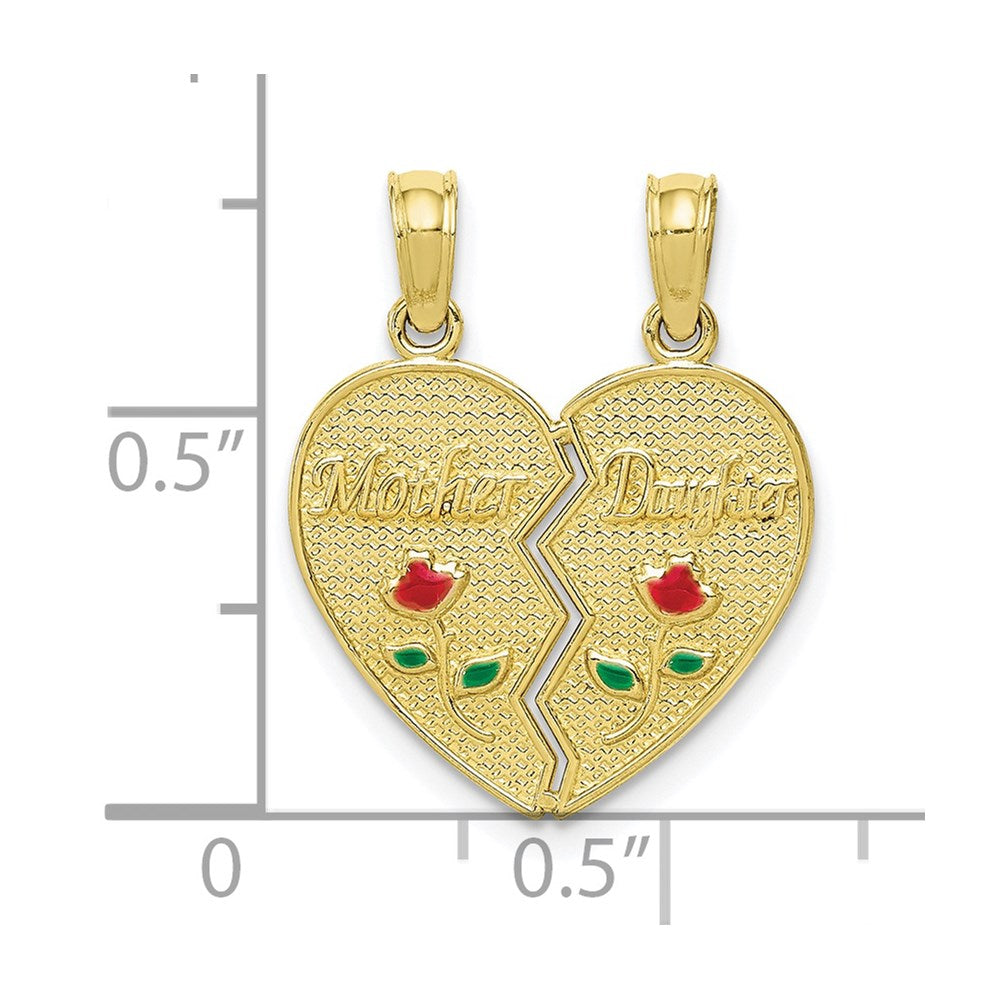 10K Enameled MOTHER - DAUGHTER Pendant