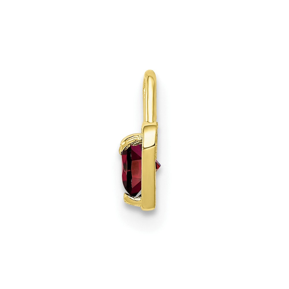 10ky January Synthetic Birthstone Heart Charm