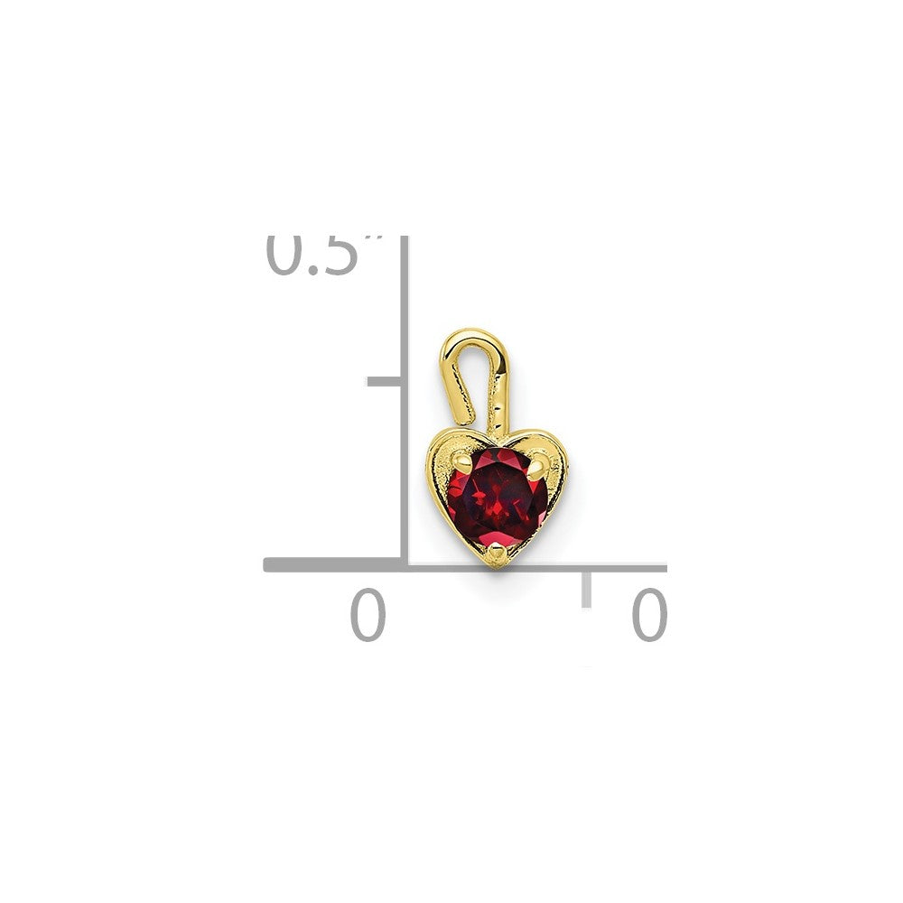 10ky January Synthetic Birthstone Heart Charm