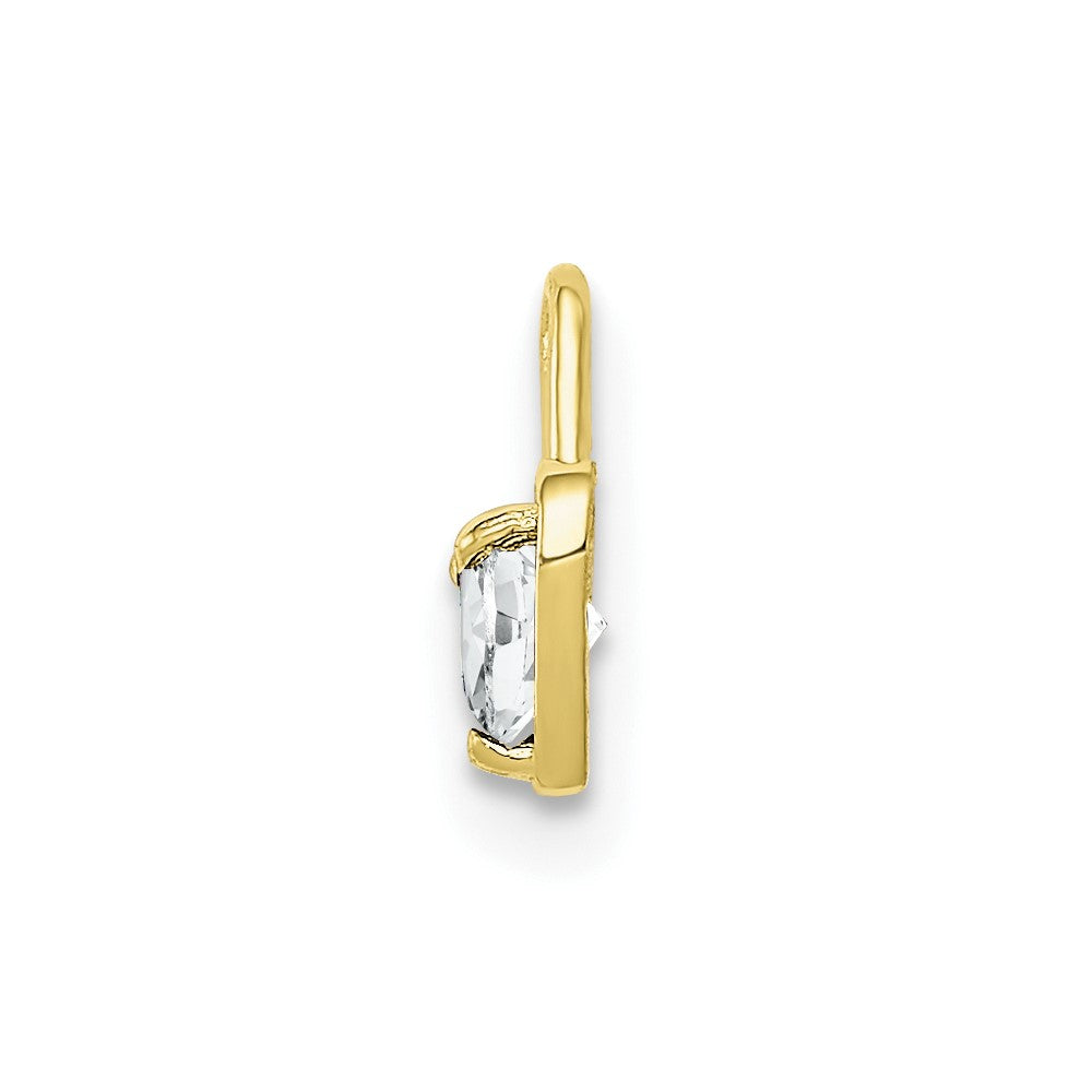 10ky April Synthetic Birthstone Heart Charm