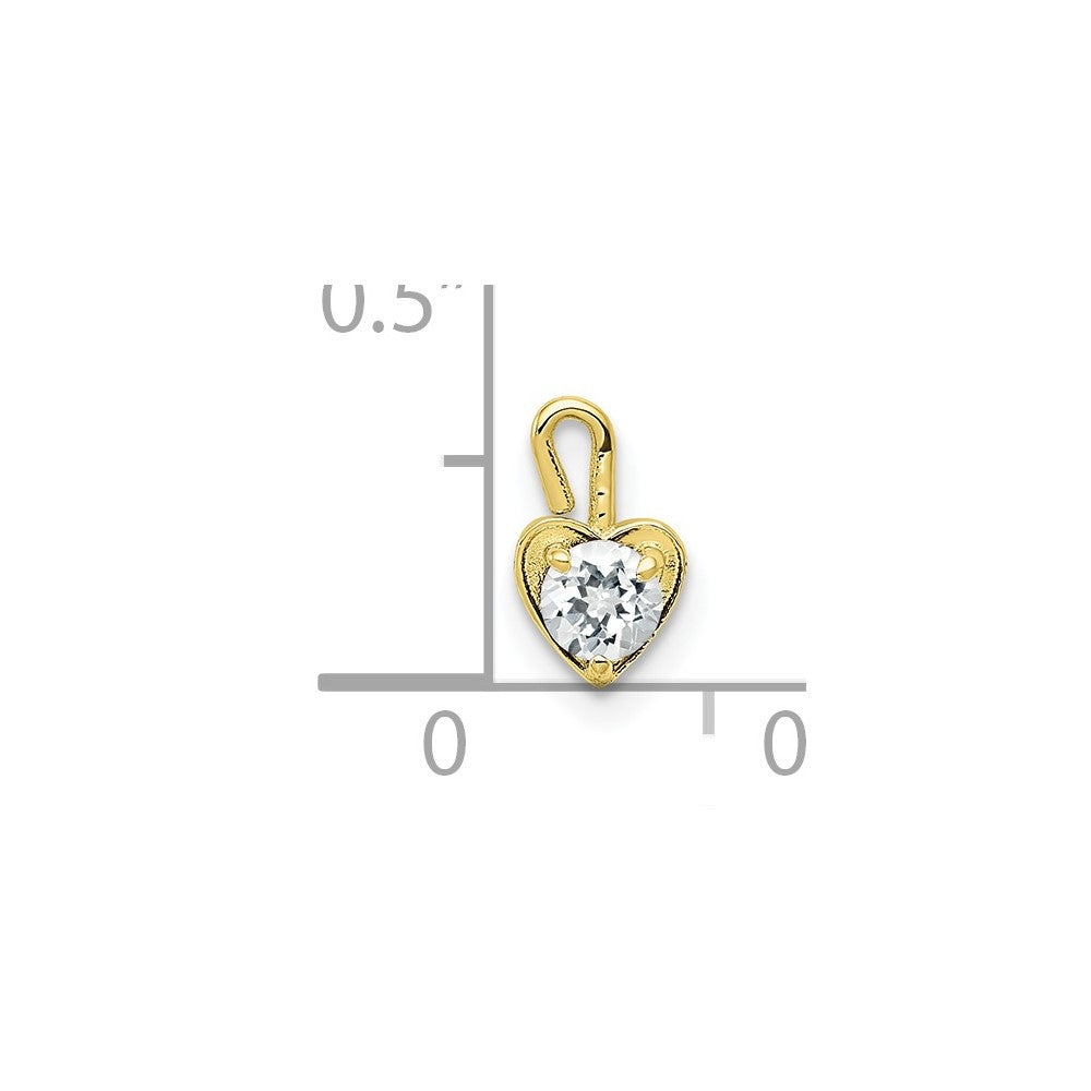 10ky April Synthetic Birthstone Heart Charm