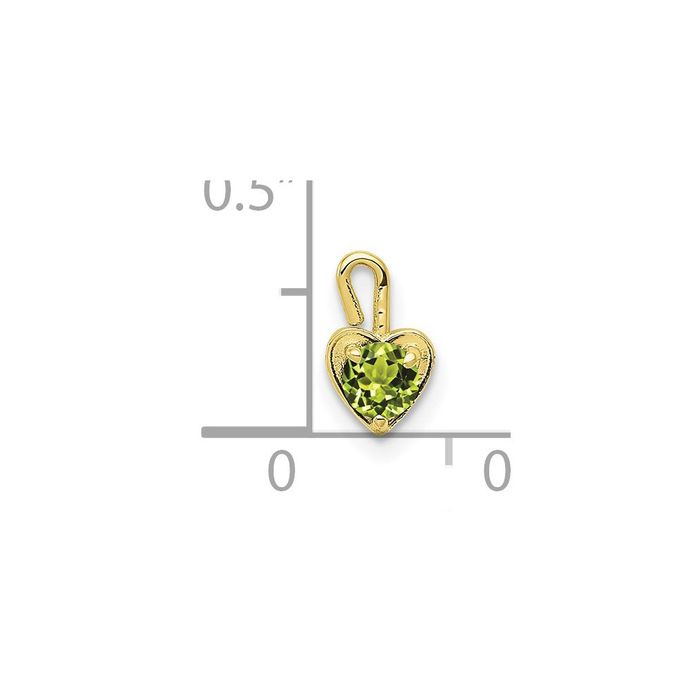 10ky August Synthetic Birthstone Heart Charm