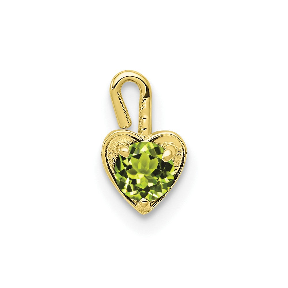 10ky August Synthetic Birthstone Heart Charm