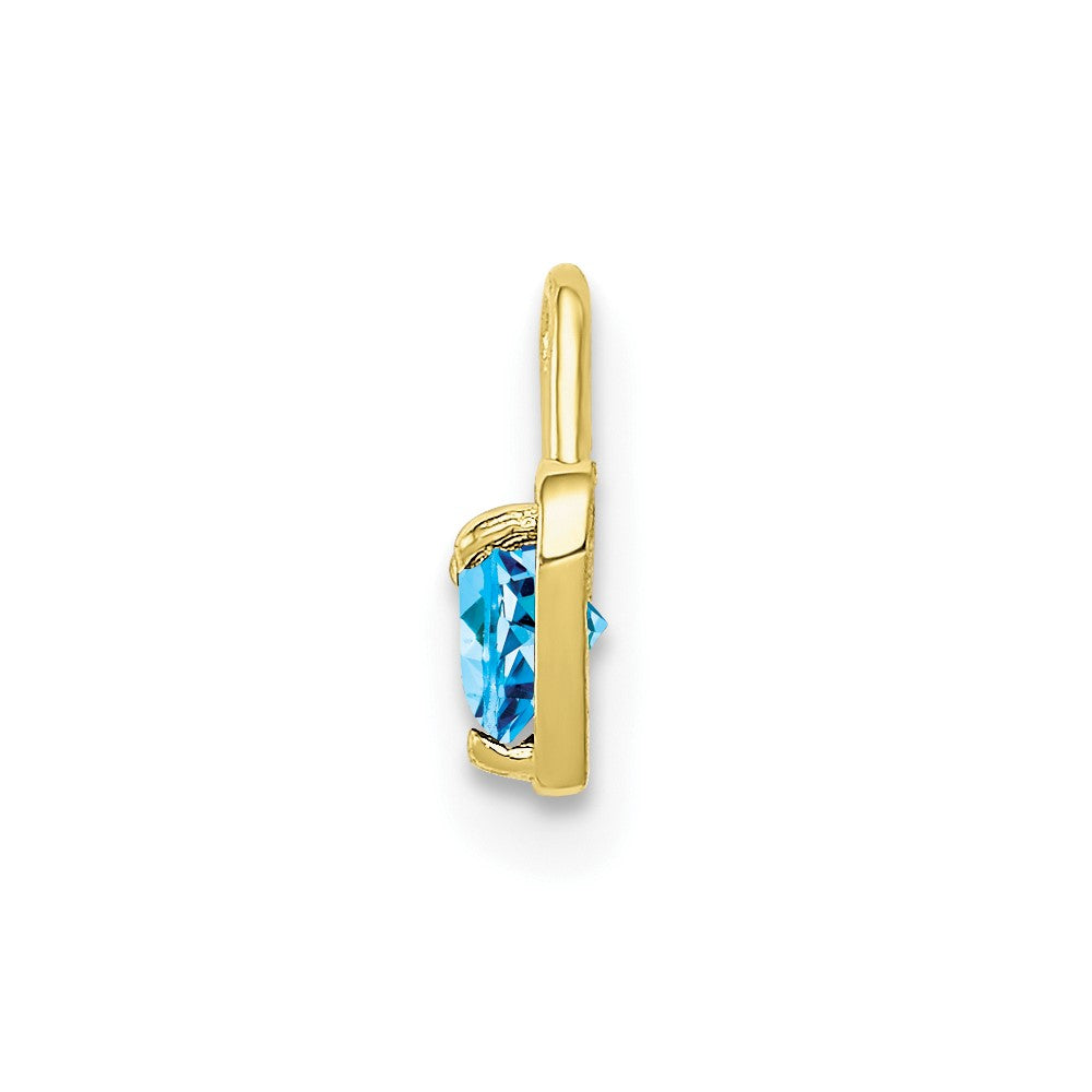 10ky December Synthetic Birthstone Heart Charm