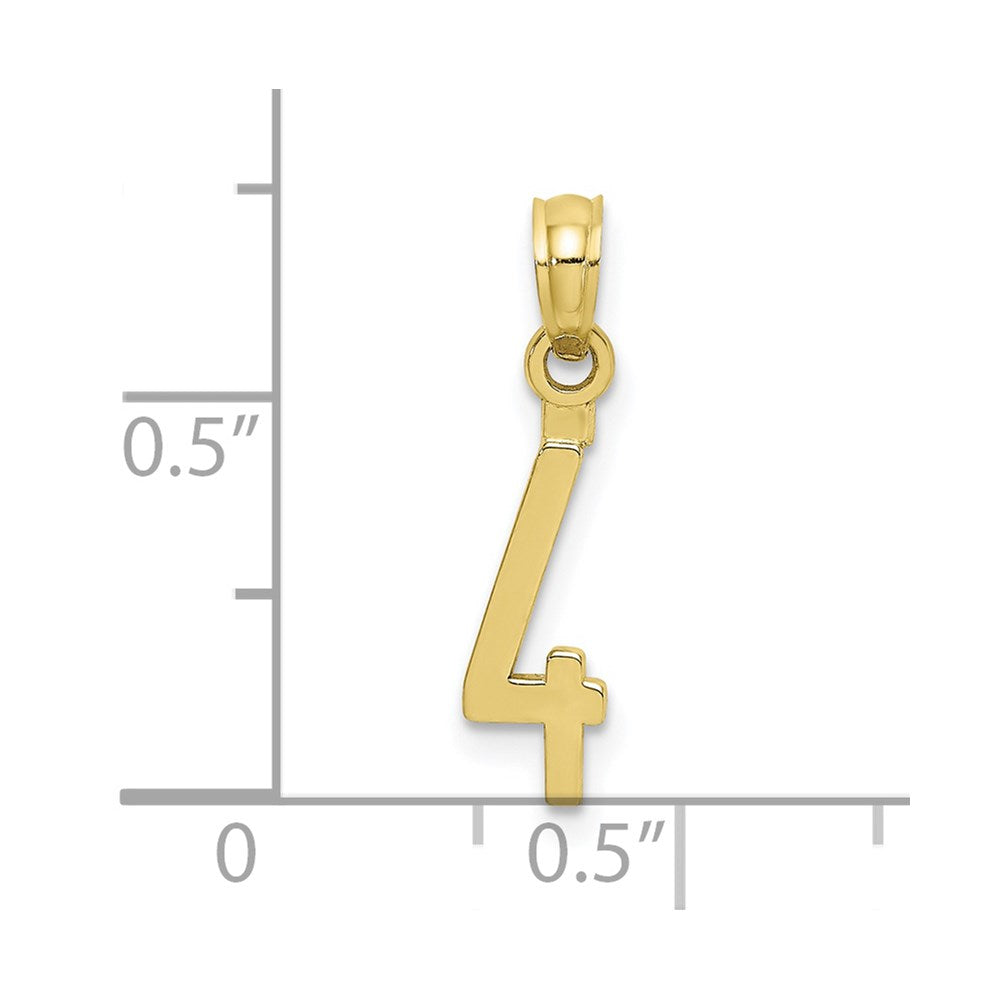10K Number 4 Block Charm