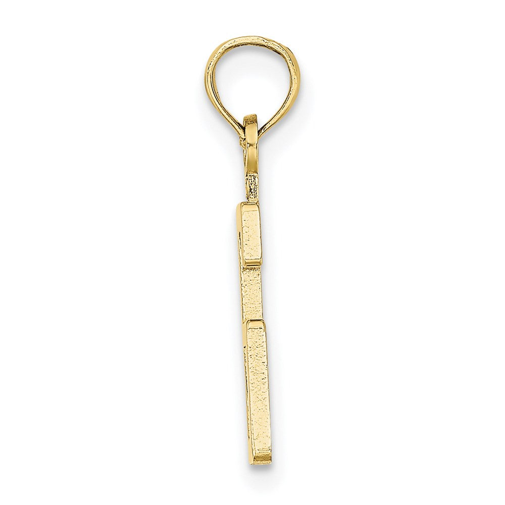 10K Number 6 Block Charm