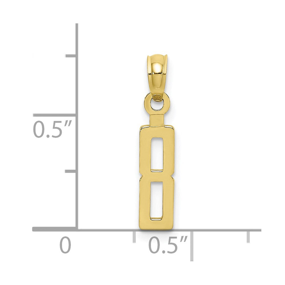 10K Number 8 Block Charm