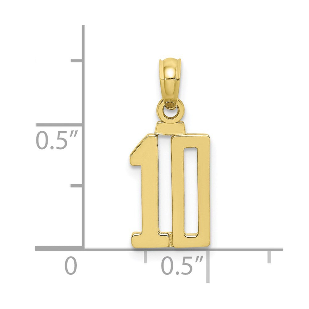 10K Number 10 Pendant