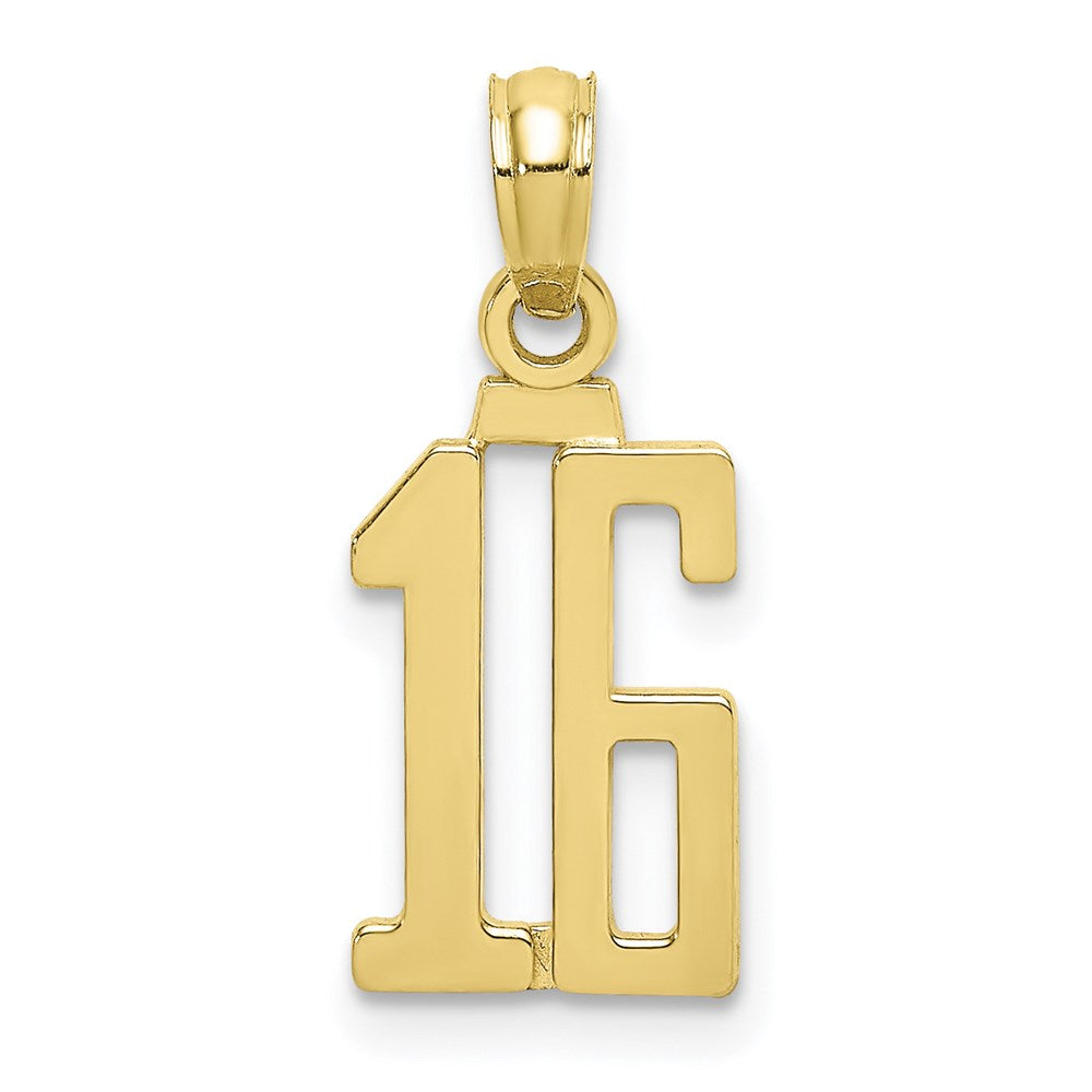10K Number 16 Pendant