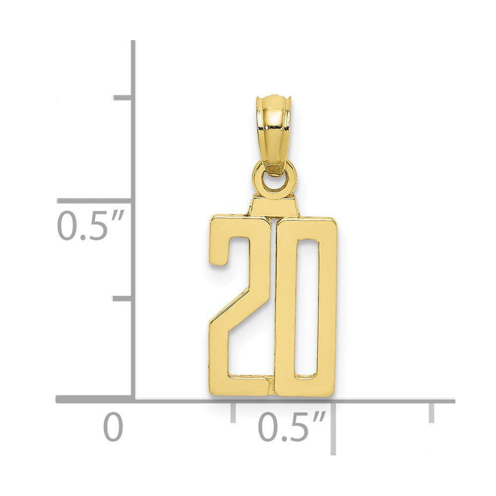 10K Number 20 Pendant