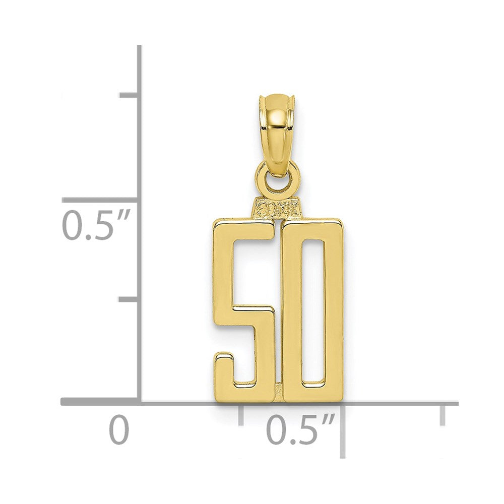 10K Number 50 Pendant