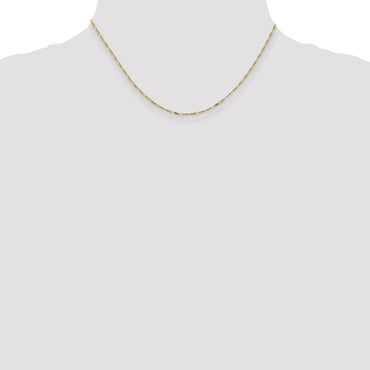 10k 1.25mm Flat Figaro Pendant Chain