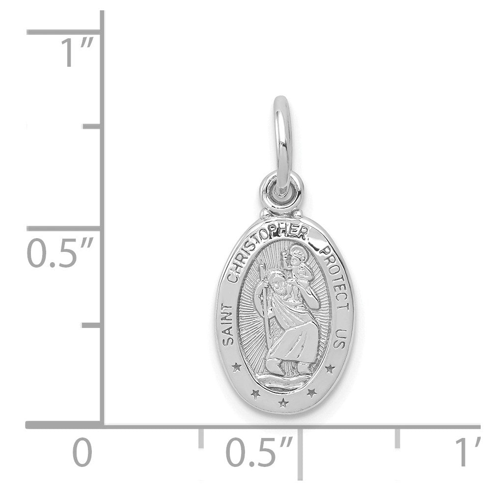 10K White Gold St. Christopher Medal