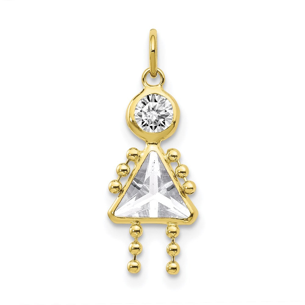 10k April Girl Birthstone Charm
