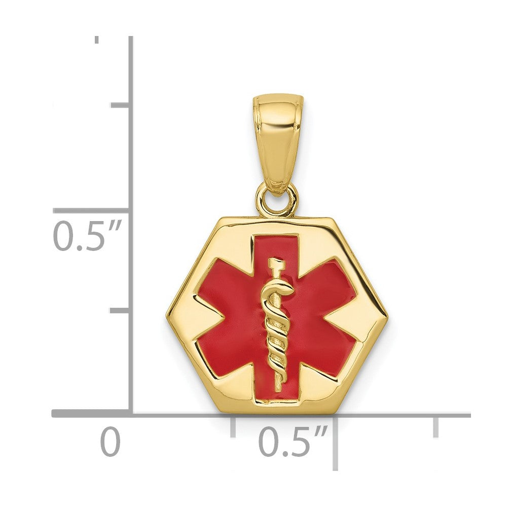 10K Enameled Medical Disk Pendant