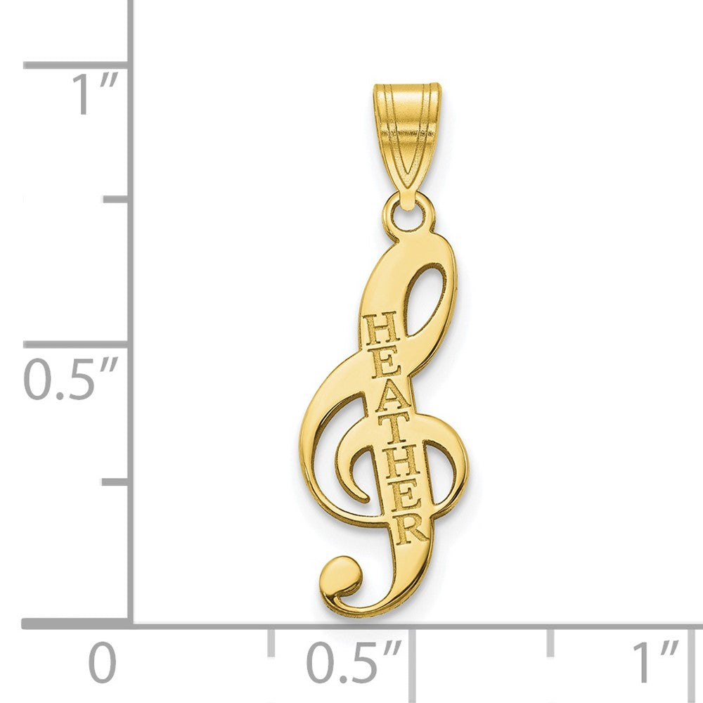 10K Personalized Music Note Pendant