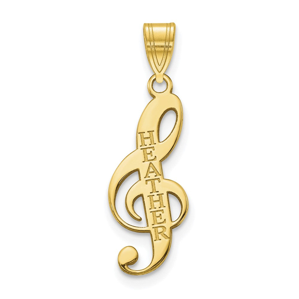 10K Personalized Music Note Pendant