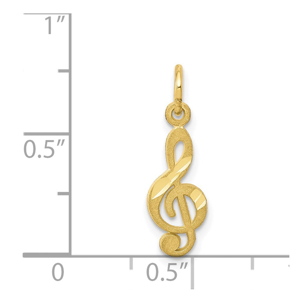 10k Small Treble Clef Charm