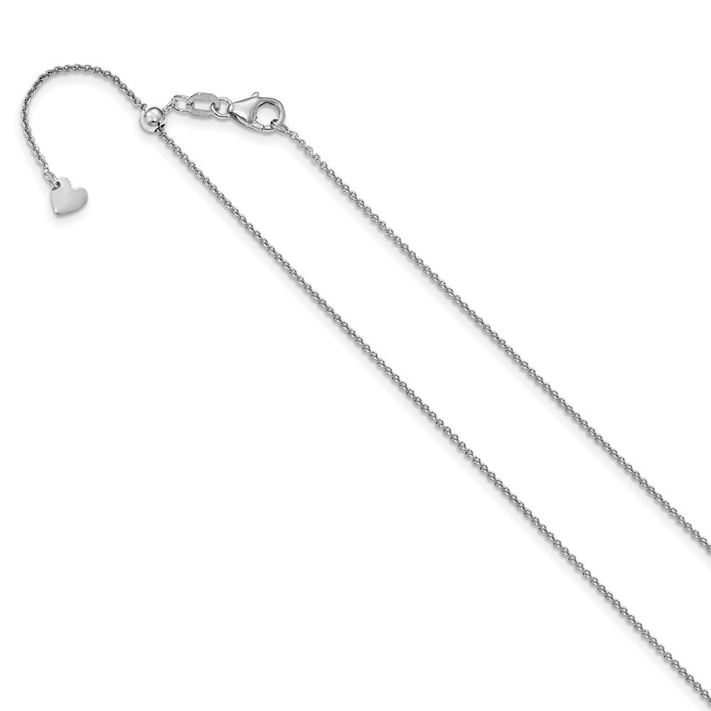 Leslie's 14K White Gold Adjustable 1.1mm Round Cable Chain