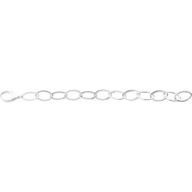 Sterling Silver 11.2 mm Oval Link 8" Bracelet