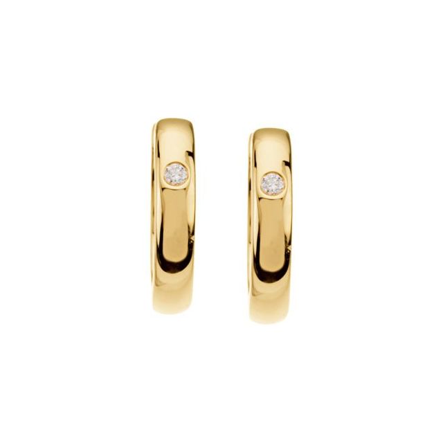 14K Yellow .04 CTW Diamond Hoop Earrings 2
