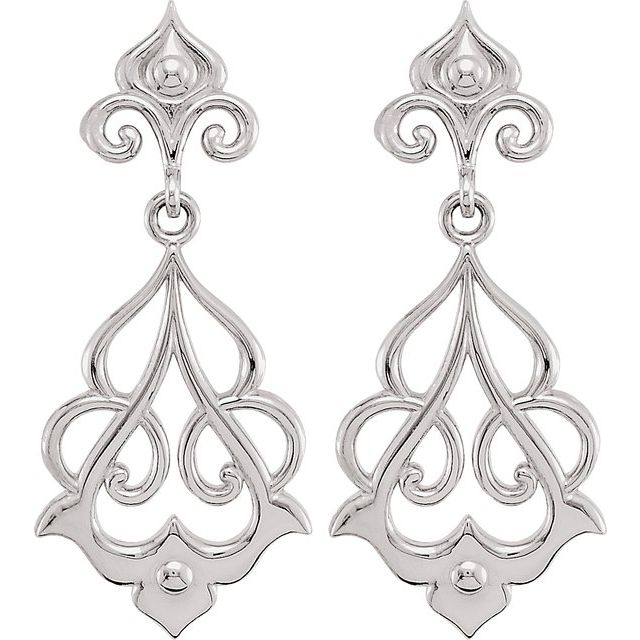 Sterling Silver Decorative Dangle Earrings 2