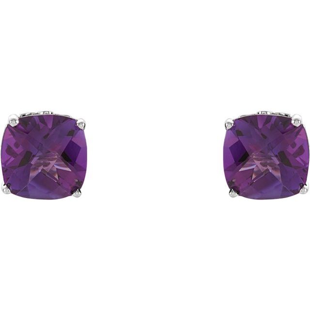 Sterling Silver Amethyst Earrings 2