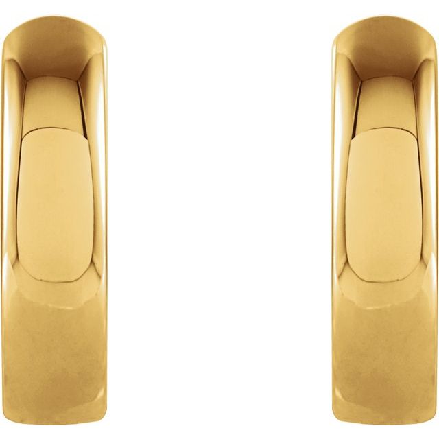 14K Yellow Gold 9.5 mm Hinged Huggie Hoop Earrings