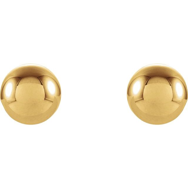 14K Yellow Gold 6 mm Ball Stud Earrings