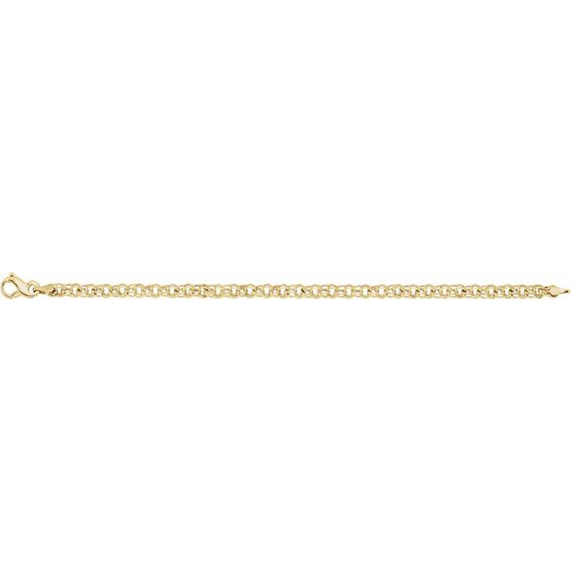 14K Yellow Solid Double Link Charm Bracelet 2