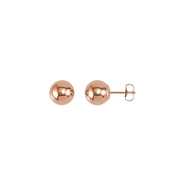14K Rose 8 mm Ball Earrings 1