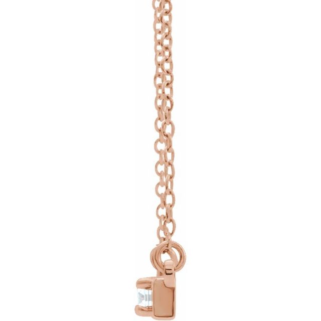 14K Rose 1/10 CTW Diamond Bar 17.5" Necklace 2