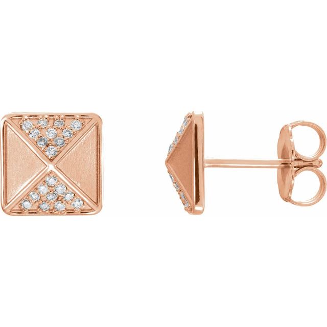 14K Rose .10 CTW Diamond Accented Earrings 1